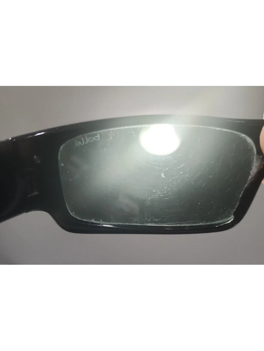 Bolle Black Rectangle Gray Wrap Sunglasses